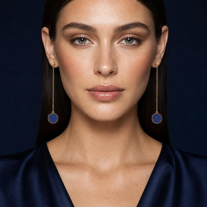 Golden Sapphire Thread Earrings product image 8