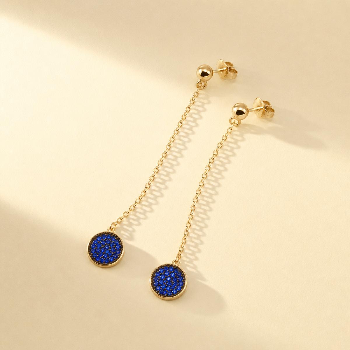 Golden Sapphire Thread Earrings product image 5