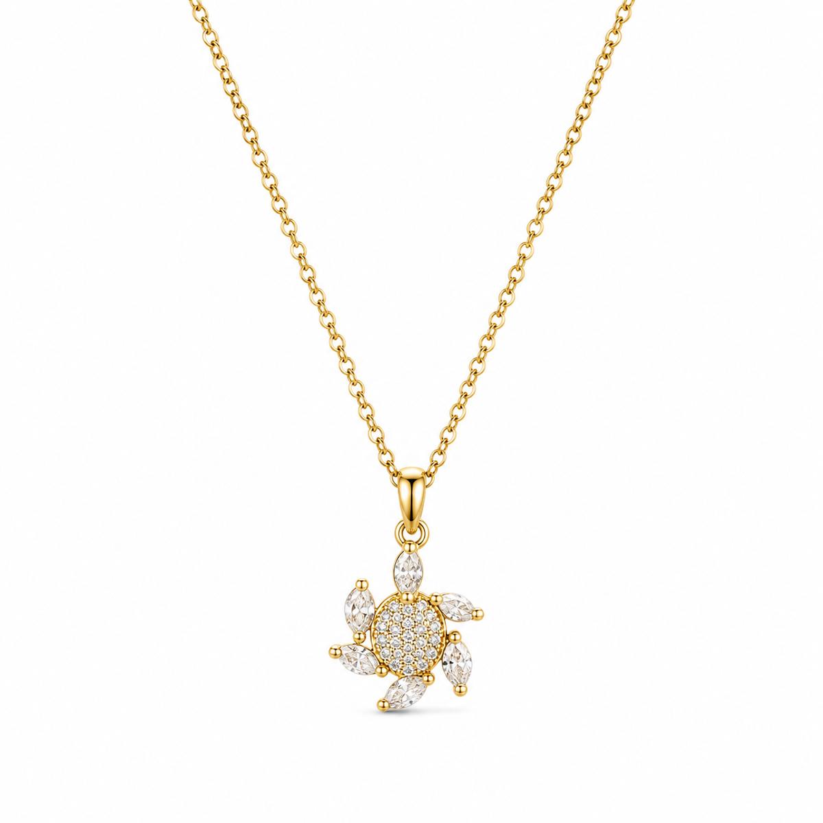 Golden Sea Turtle Charm Pendant product image 1