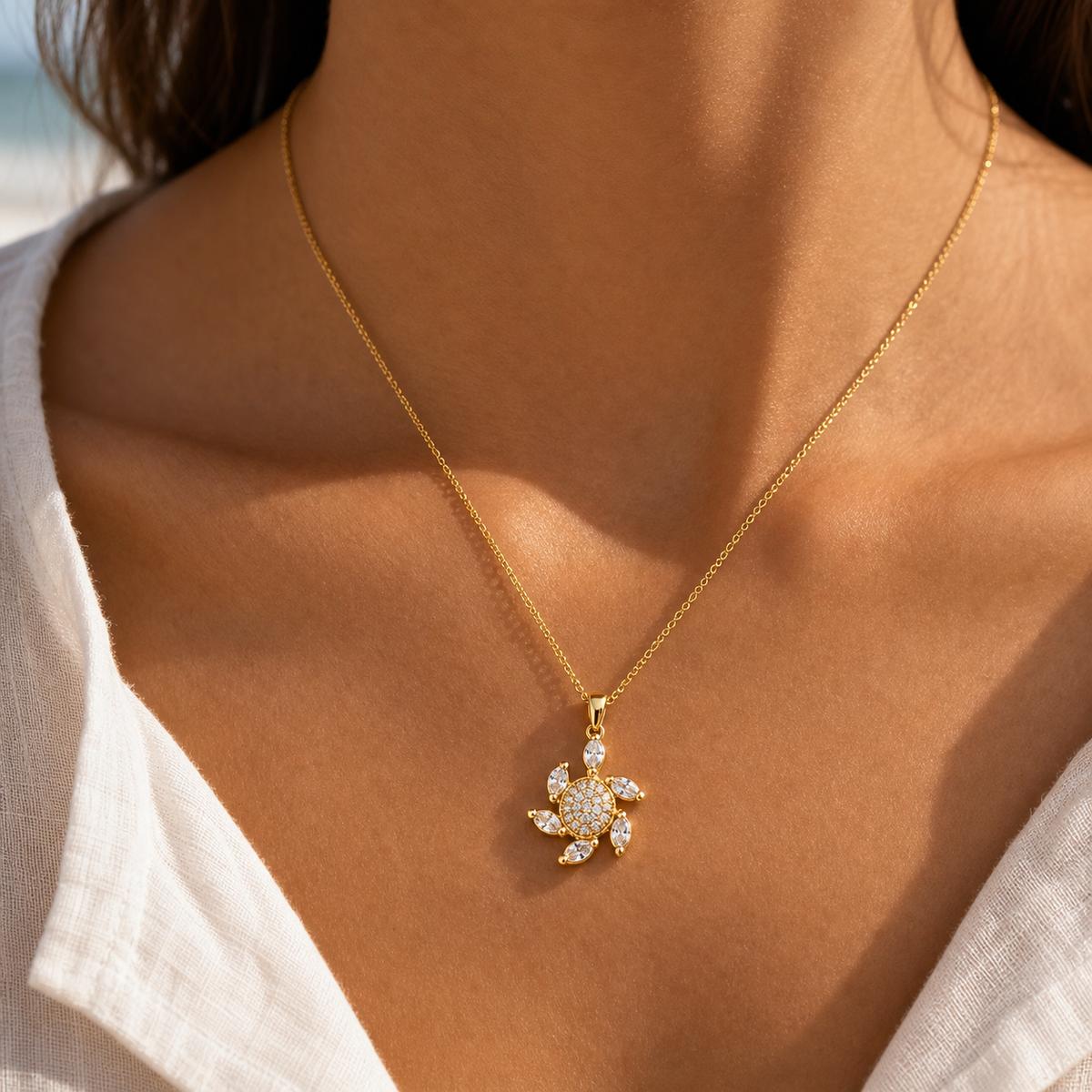Golden Sea Turtle Charm Pendant product image 3
