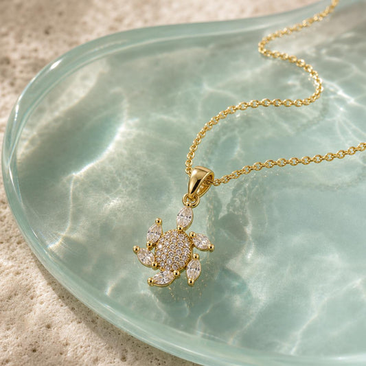 Golden Sea Turtle Charm Pendant product image 2
