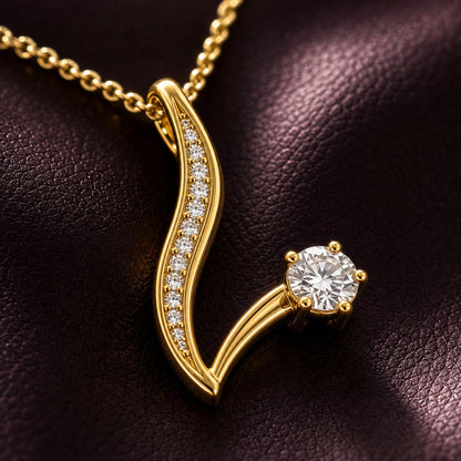 Golden Seraph Curve Pendant design detail