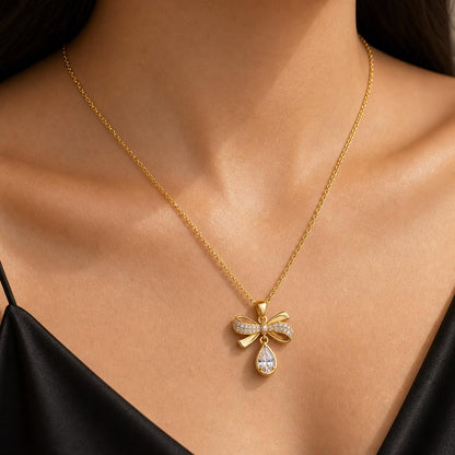 Golden Seraphina Bow Drop Pendant product image 3