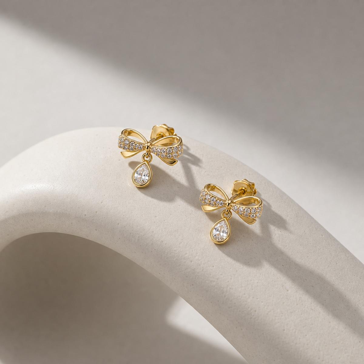 Golden Seraphina Bow Earrings product image 4
