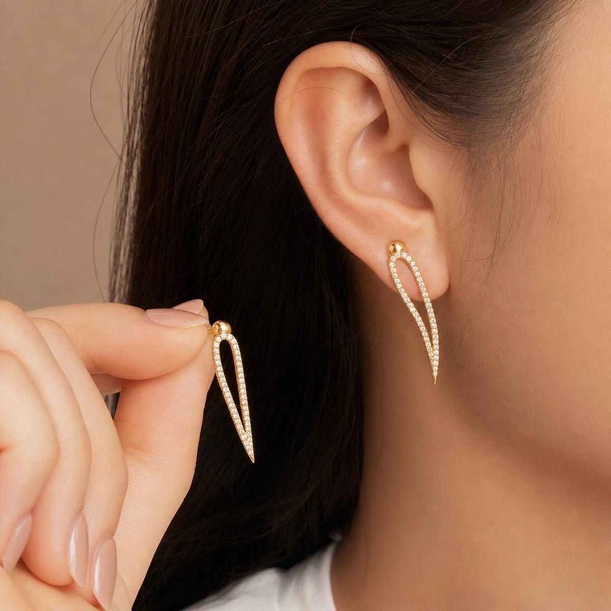 Golden Seraphina Curve Earrings product image 7