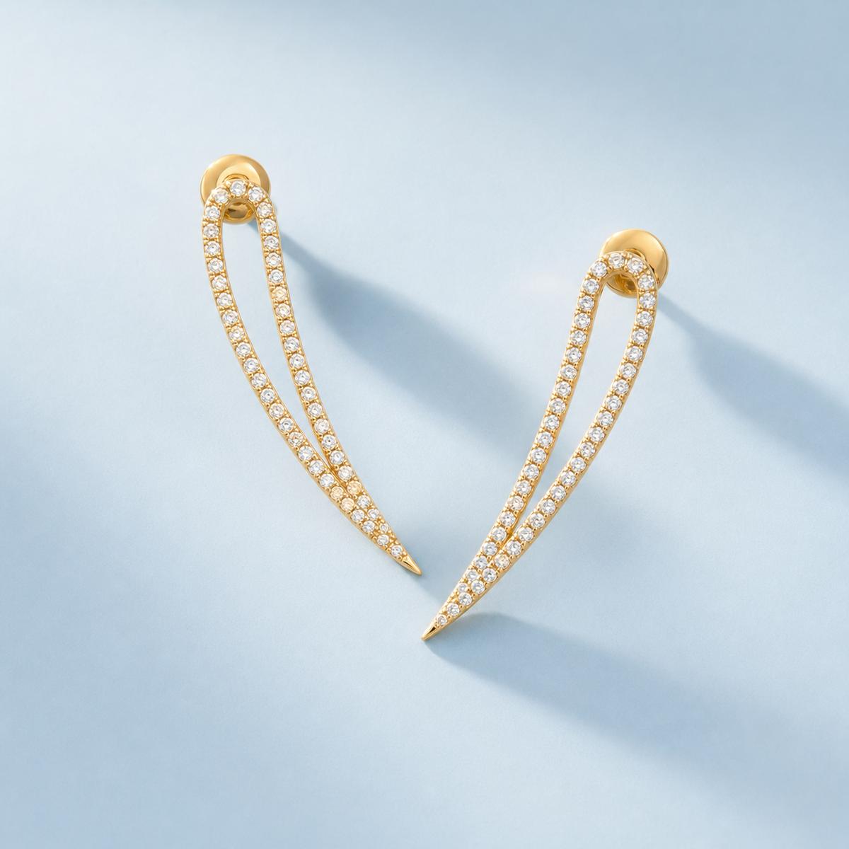 Golden Seraphina Curve Earrings product image 5