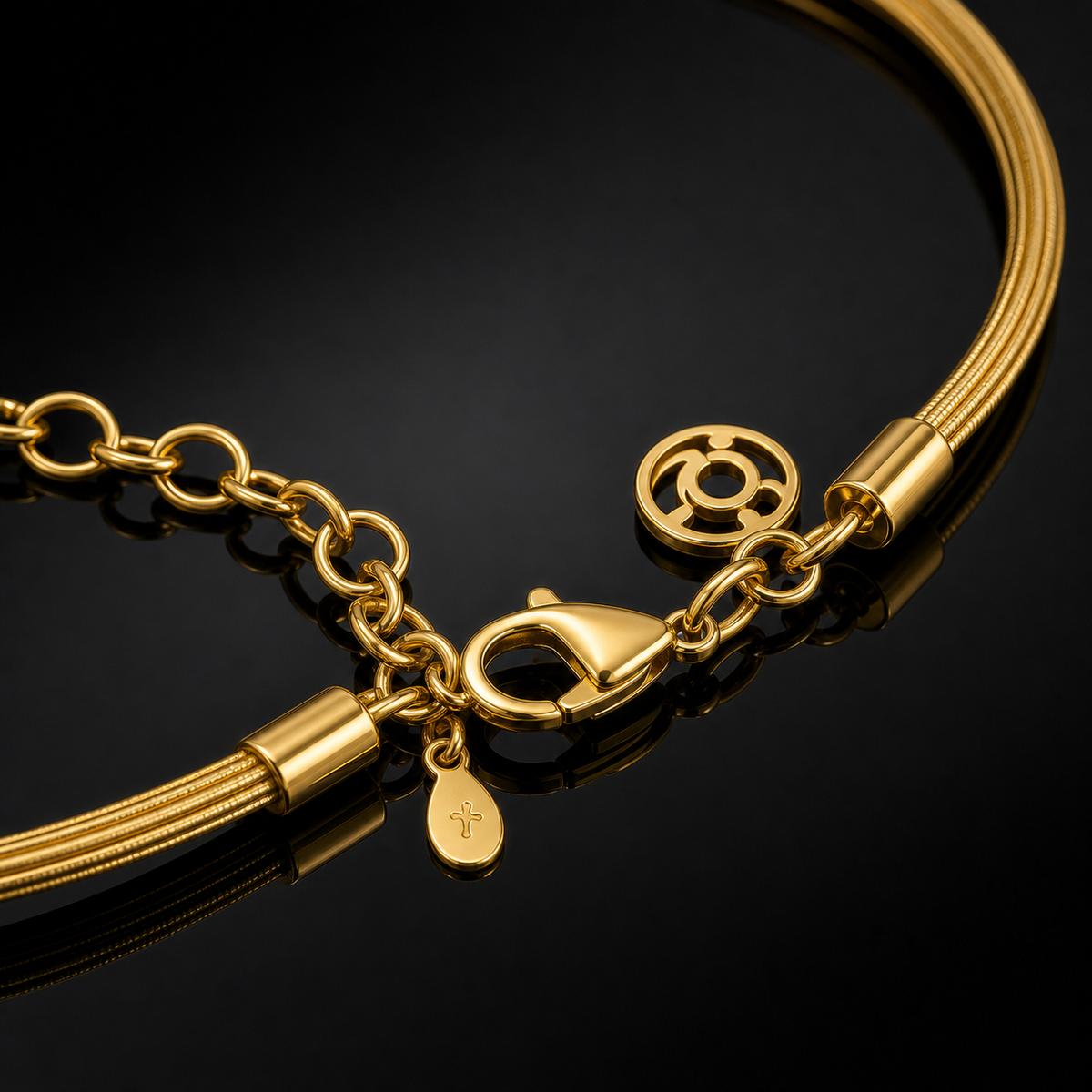 Golden Serena Coil Bracelet design detail