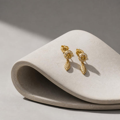 Golden Sienna Leaf Earrings product image 4