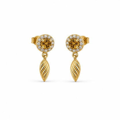 Golden Sienna Leaf Earrings product image 1