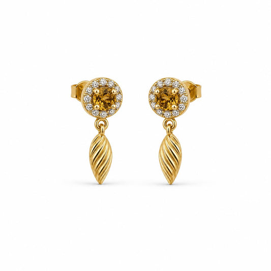 Golden Sienna Leaf Earrings product image 1