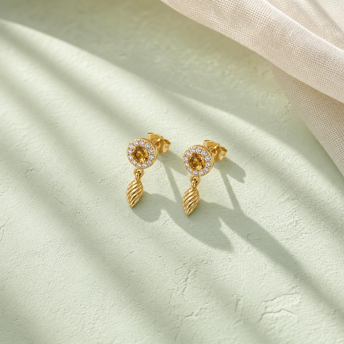 Golden Sienna Leaf Earrings product image 5