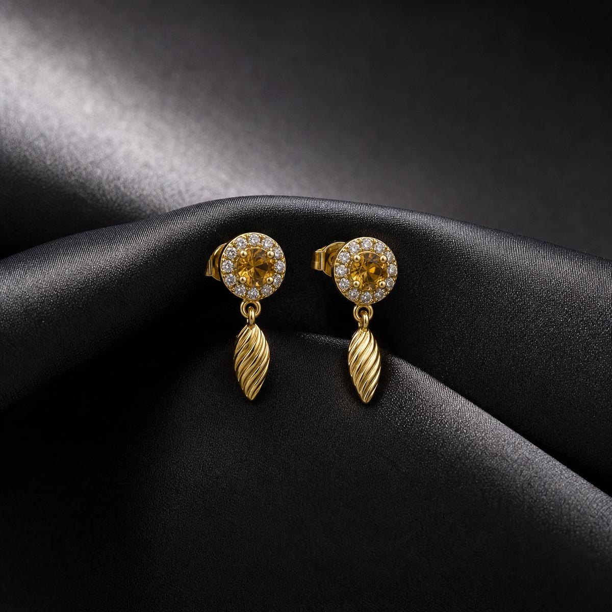 Golden Sienna Leaf Earrings product image 6