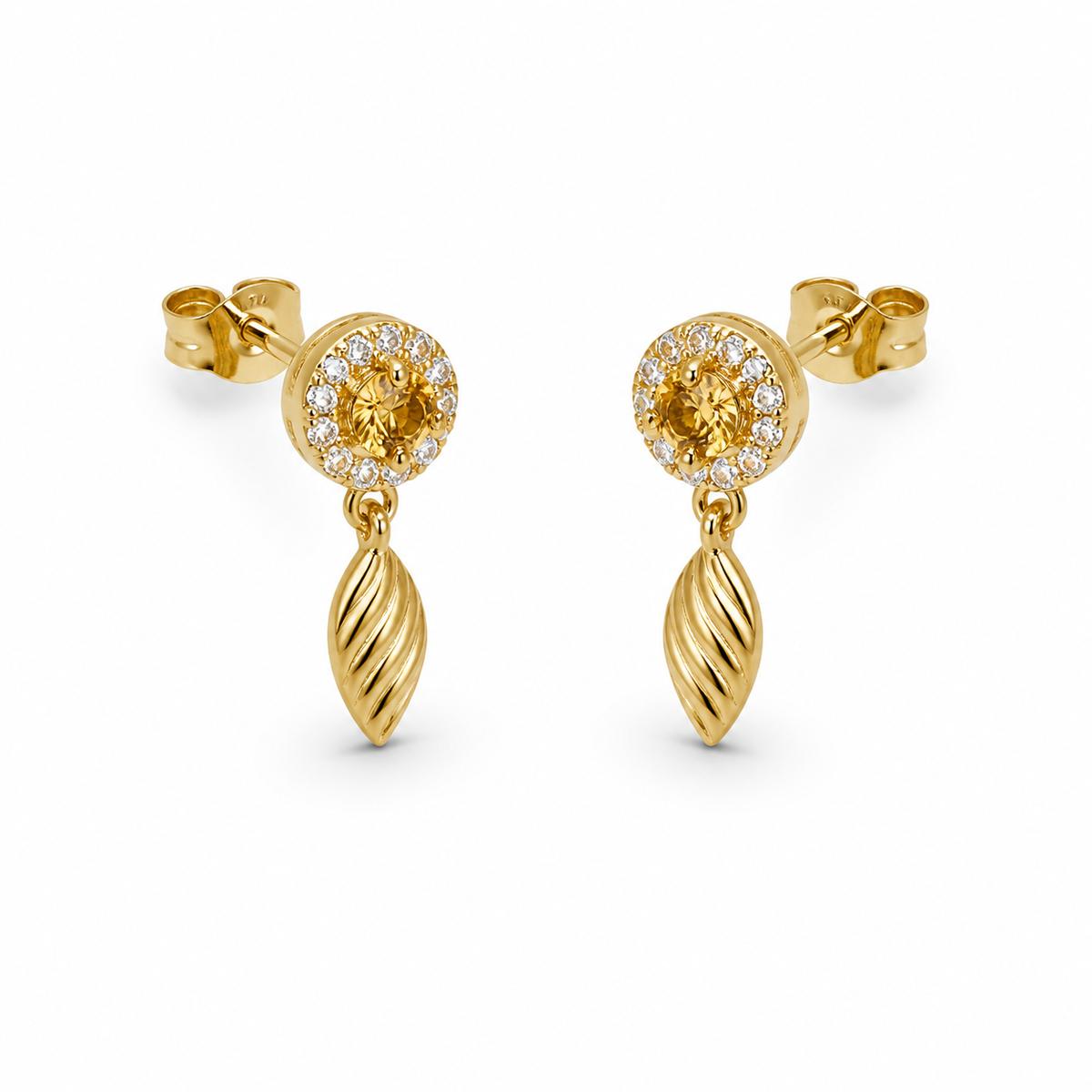 Golden Sienna Leaf Earrings product image 2