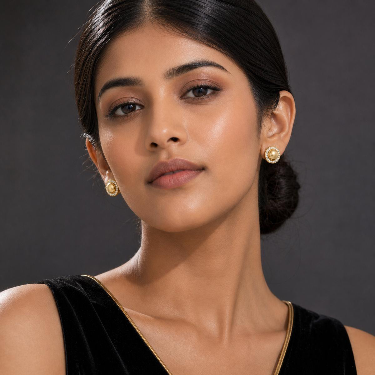 Golden Solara Halo Earrings product image 15