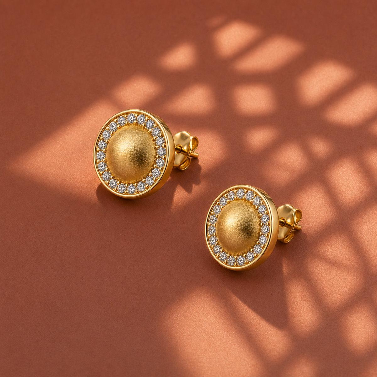 Golden Solara Halo Earrings product image 9