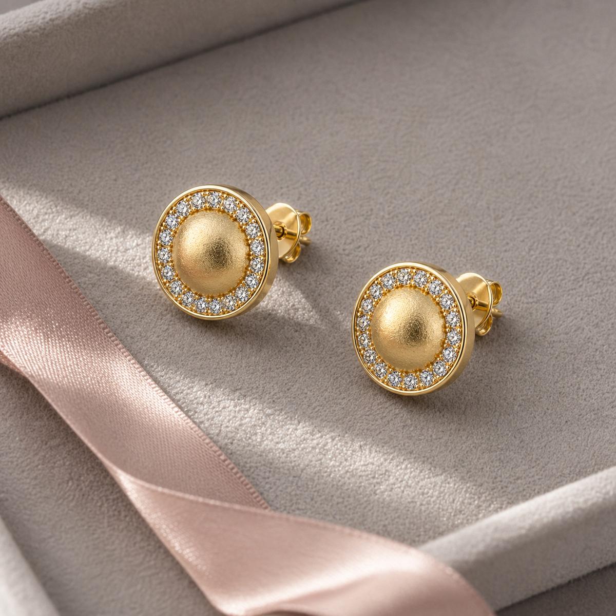 Golden Solara Halo Earrings product image 12