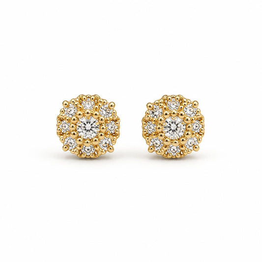 Golden Solara Rosette Halo Earrings product image 1