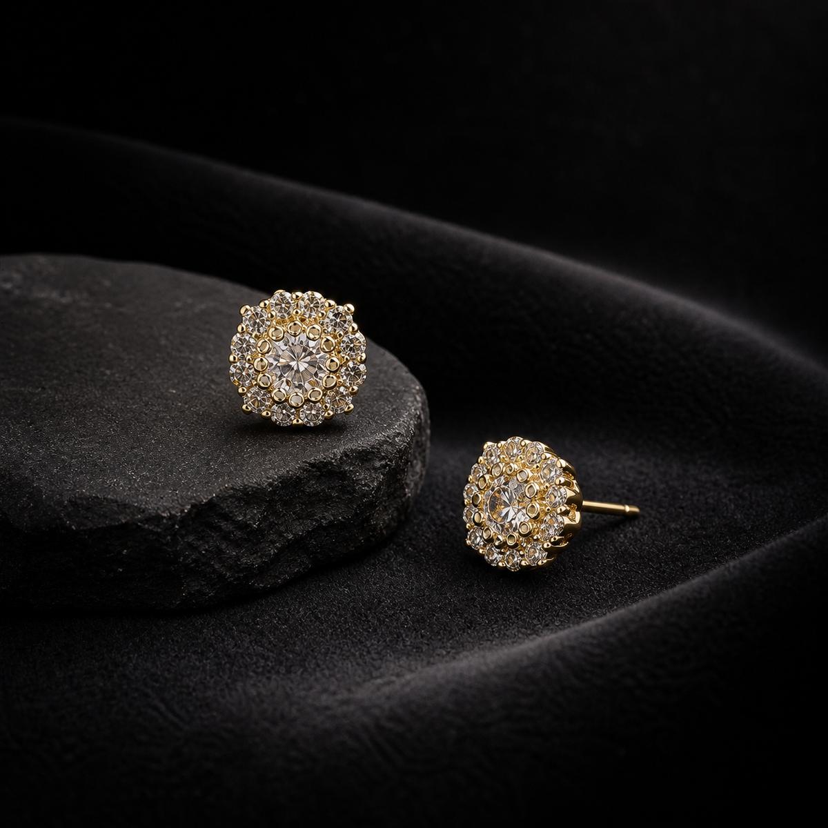 Golden Solara Rosette Halo Earrings product image 2