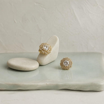 Golden Solara Rosette Halo Earrings product image 5