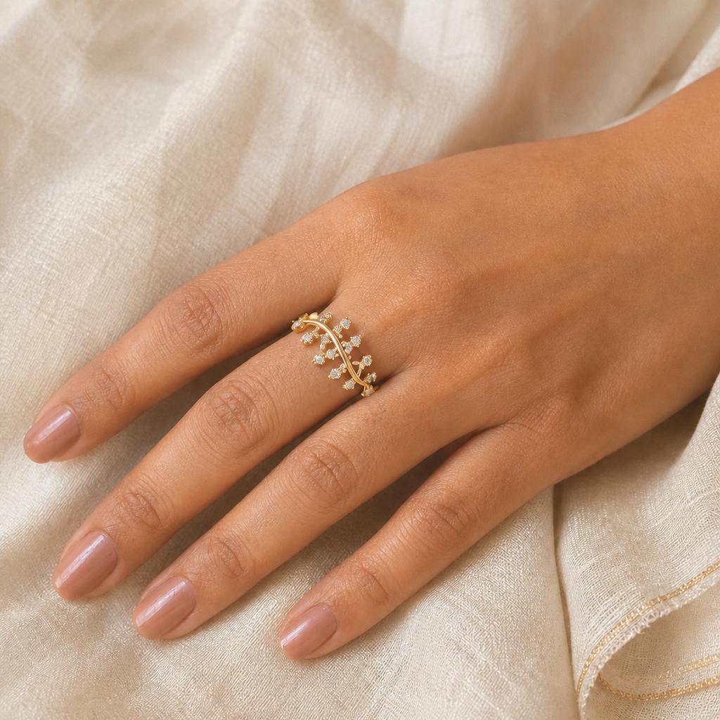 Golden Sparkling Vine Ring product image 3