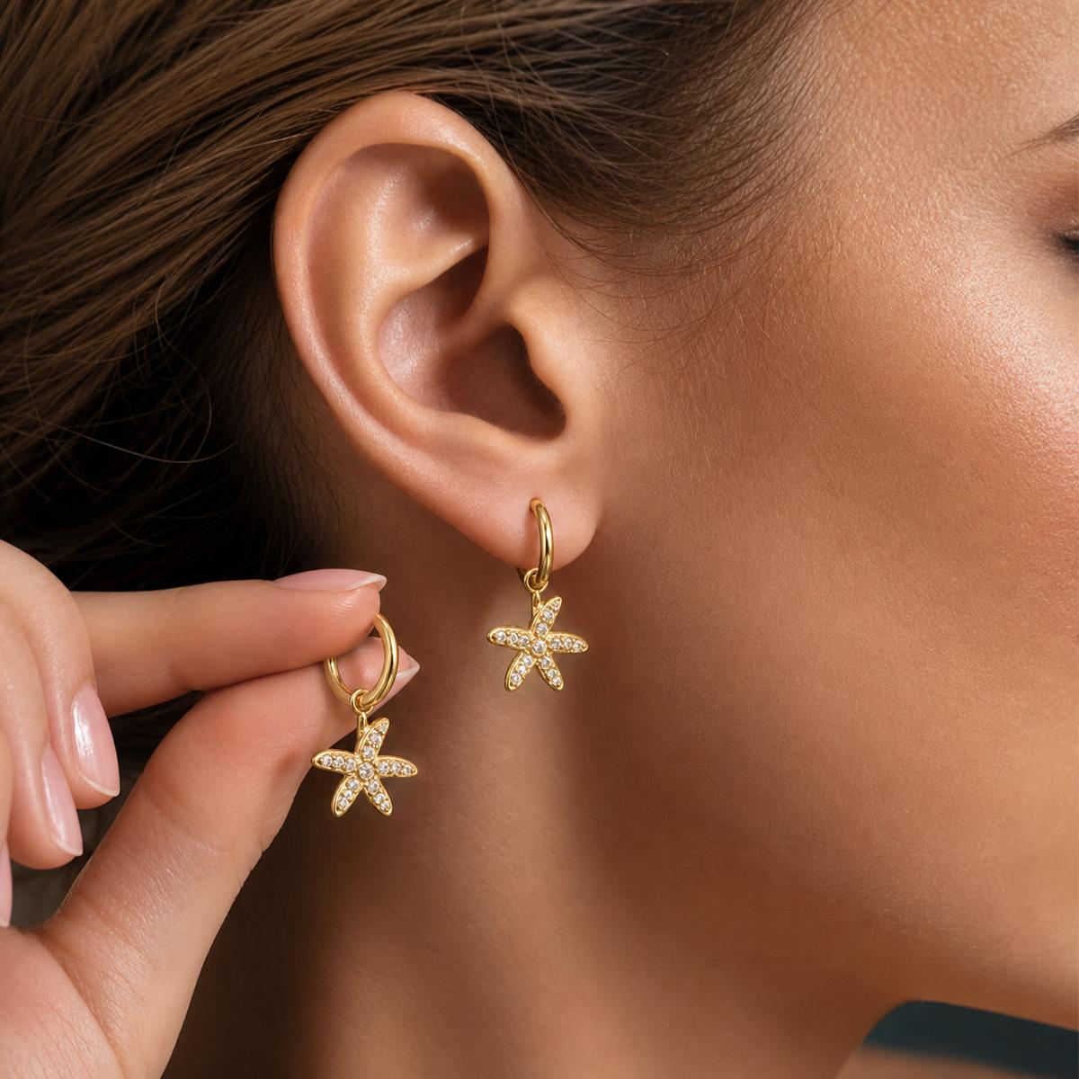 Golden Tara Star Bloom Earrings product image 7