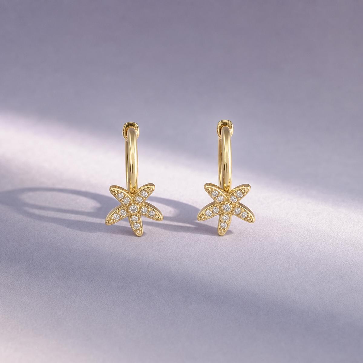 Golden Tara Star Bloom Earrings product image 5
