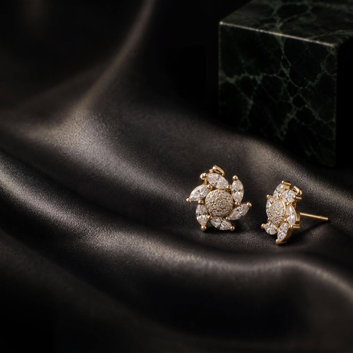 Golden Tara Sunburst Bloom Earrings product image 2