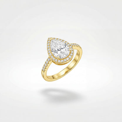 Golden Teardrop Halo Ring product image 1