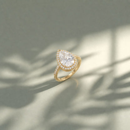 Golden Teardrop Halo Ring product image 4