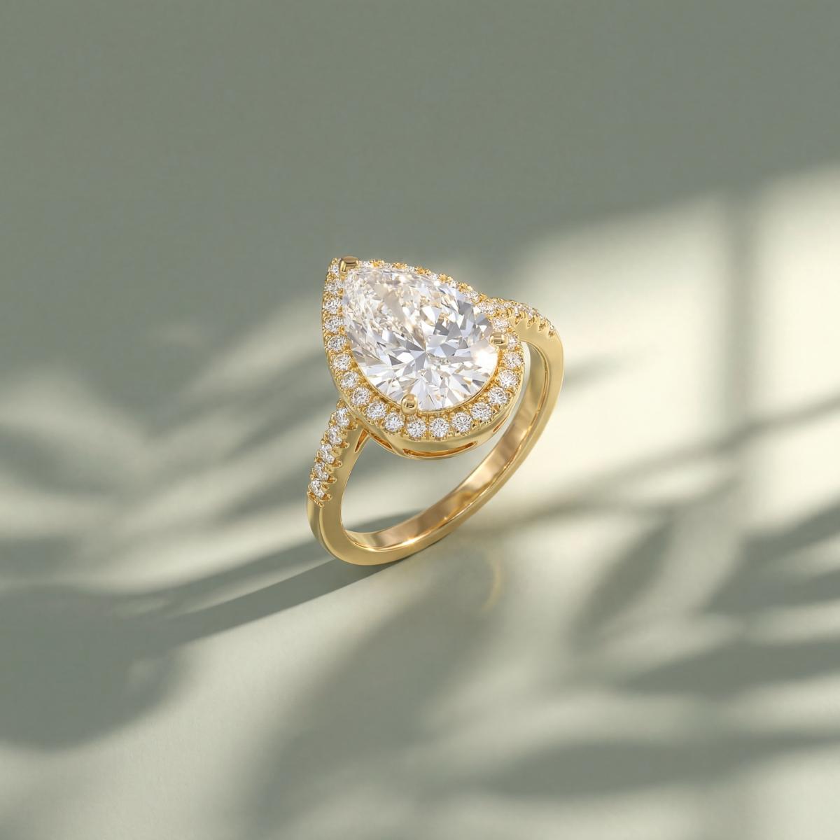 Golden Teardrop Halo Ring product image 3