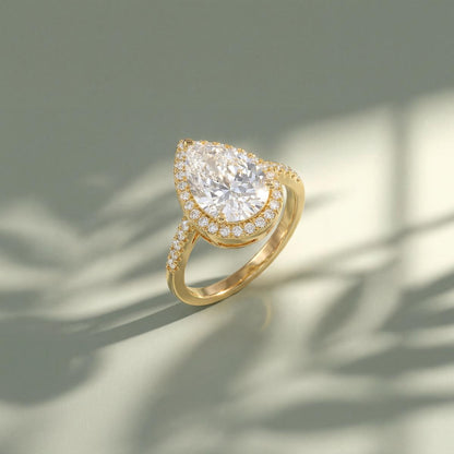 Golden Teardrop Halo Ring product image 3