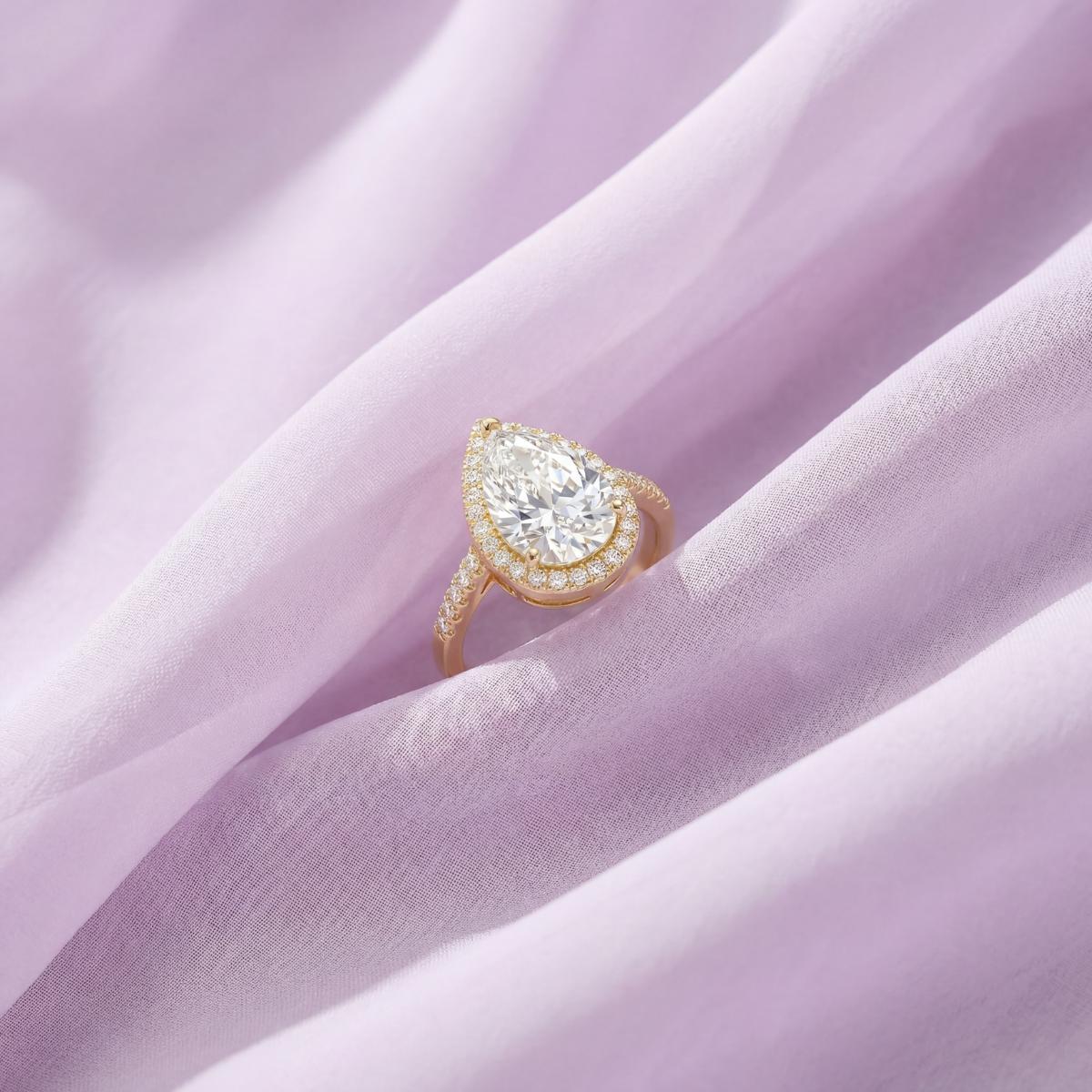 Golden Teardrop Halo Ring product image 5