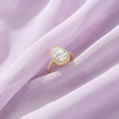 Golden Teardrop Halo Ring product image 5
