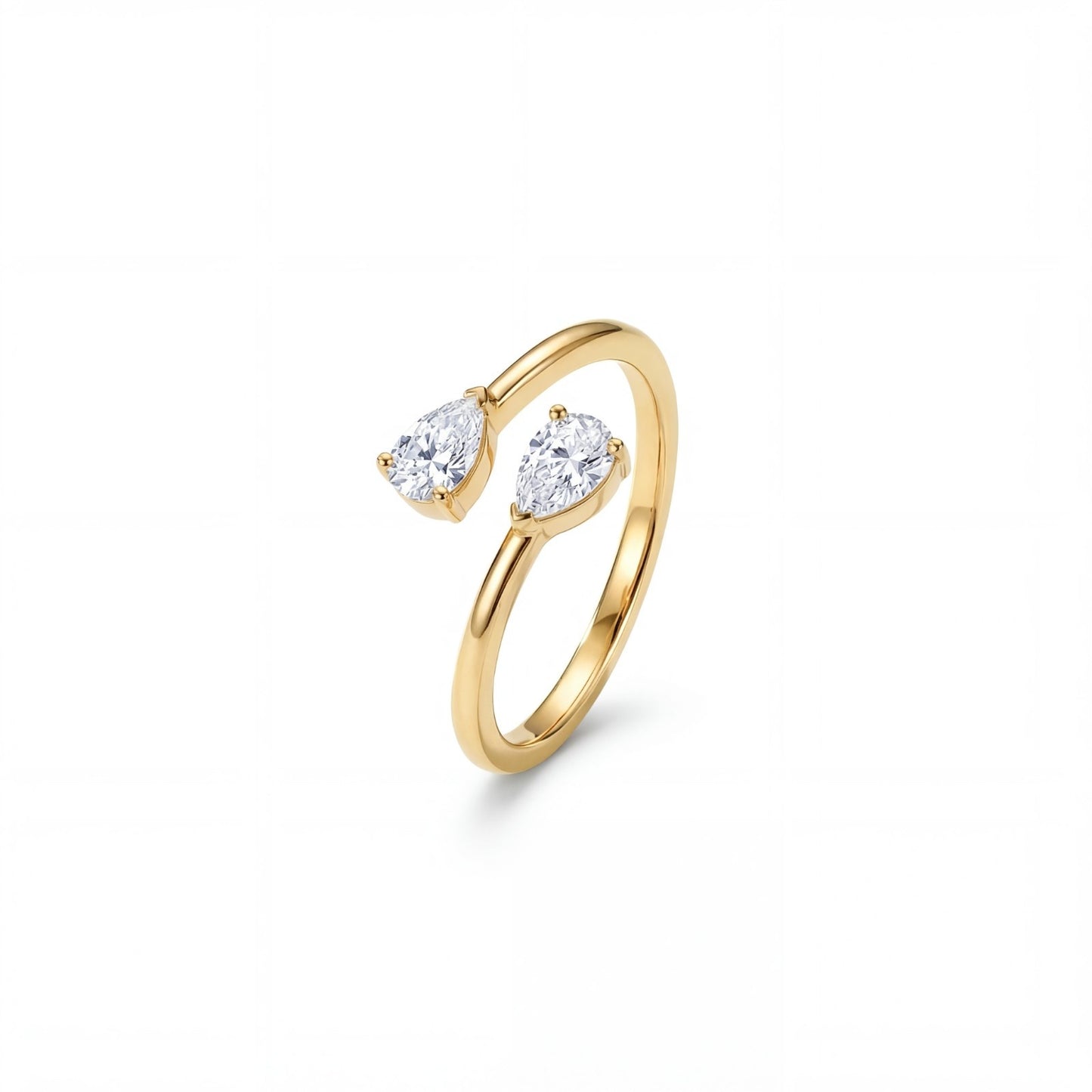 Golden Adjustable Twin Pear Ring product image 1