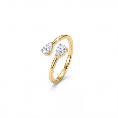 Golden Adjustable Twin Pear Ring product image 1