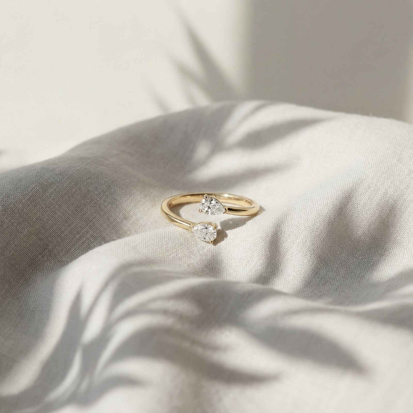 Golden Adjustable Twin Pear Ring product image 3