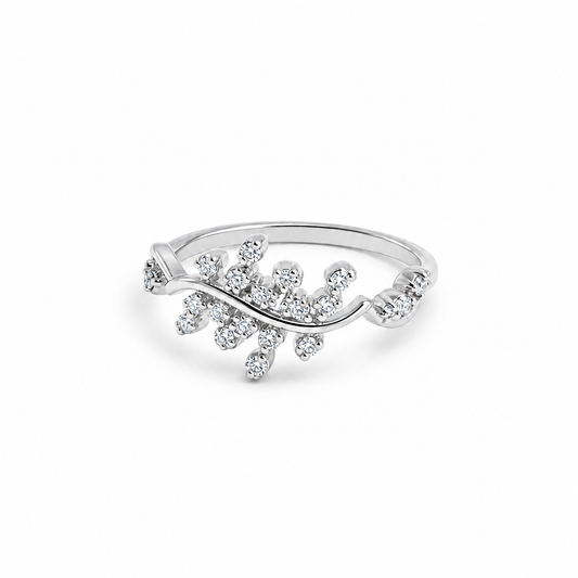 Silver Sparkling Vine Ring