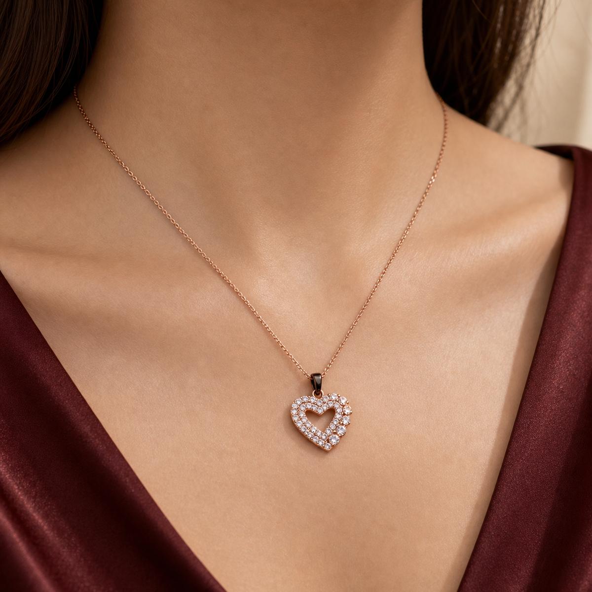 Rose Gold Amora Heart Cascade Pendant product image 3
