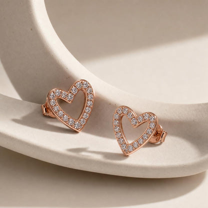 Rose Gold Amora Open Heart Earrings product image 4