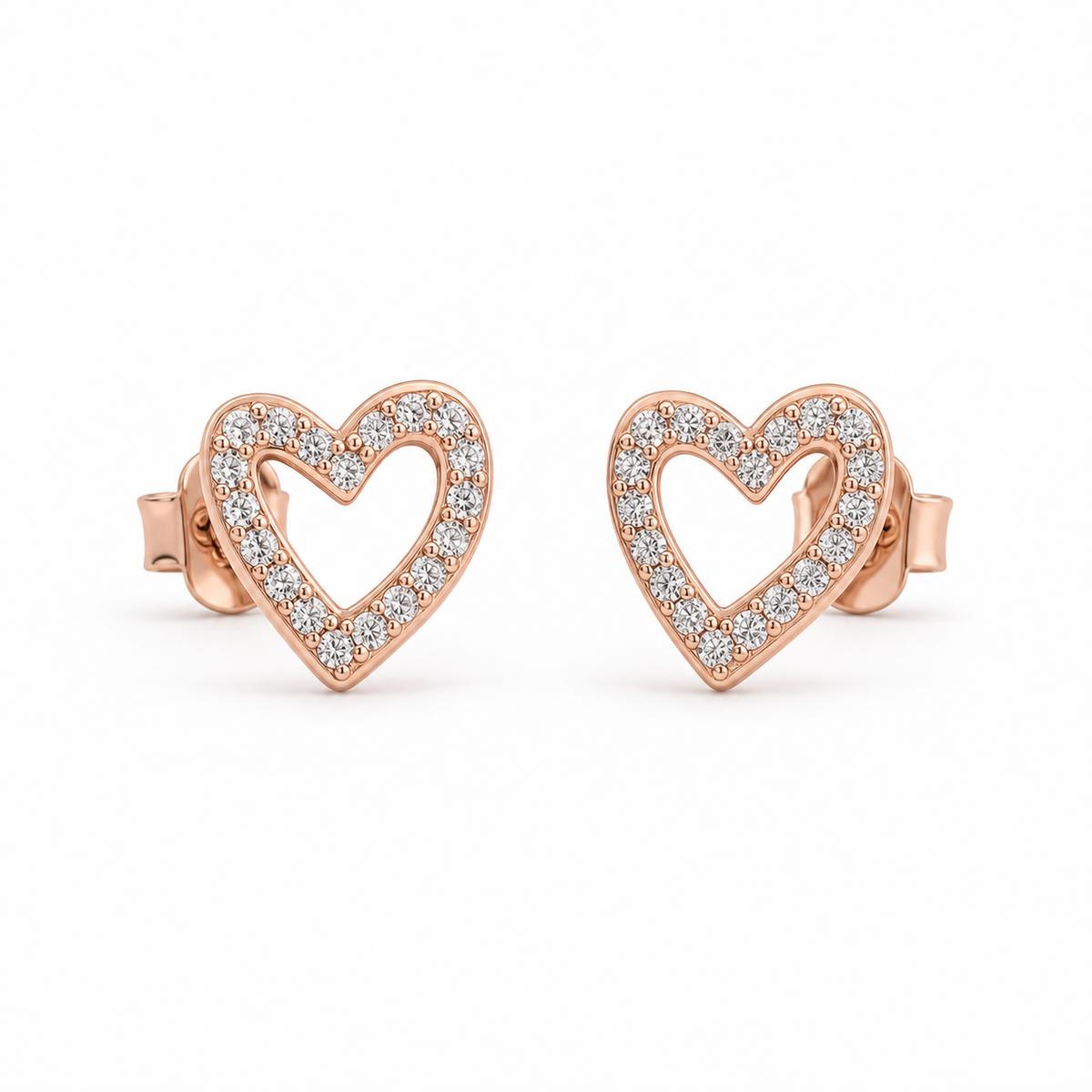 Rose Gold Amora Open Heart Earrings product image 1