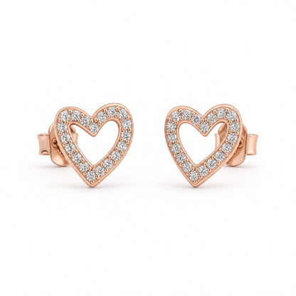 Rose Gold Amora Open Heart Earrings product image 1