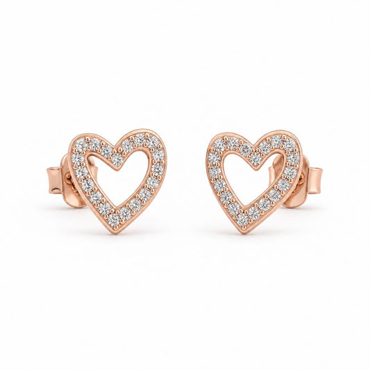 Rose Gold Amora Open Heart Earrings product image 1