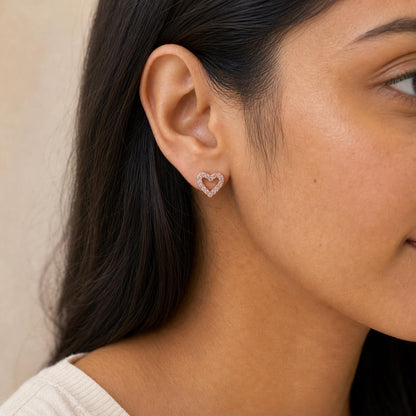 Rose Gold Amora Open Heart Earrings product image 7