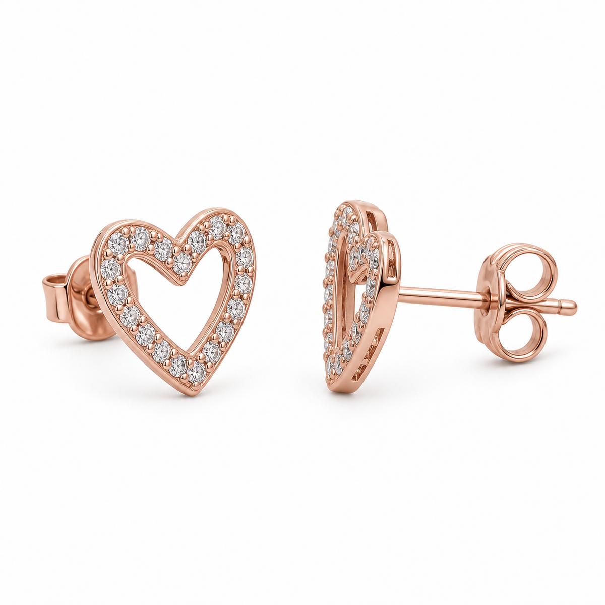 Rose Gold Amora Open Heart Earrings product image 3