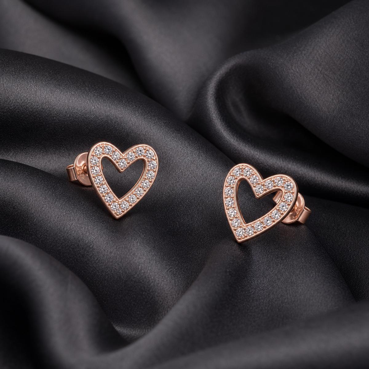 Rose Gold Amora Open Heart Earrings product image 6