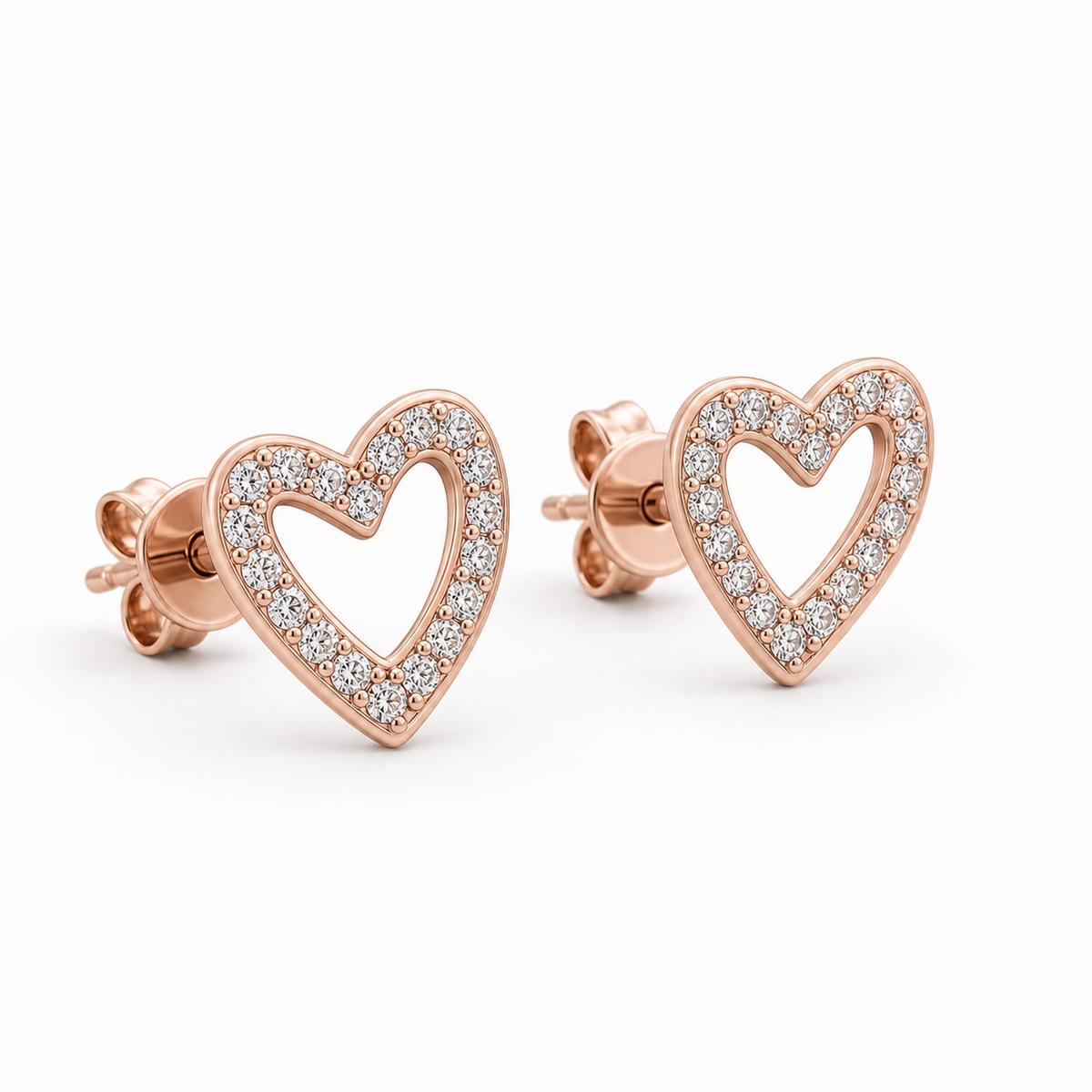 Rose Gold Amora Open Heart Earrings product image 2