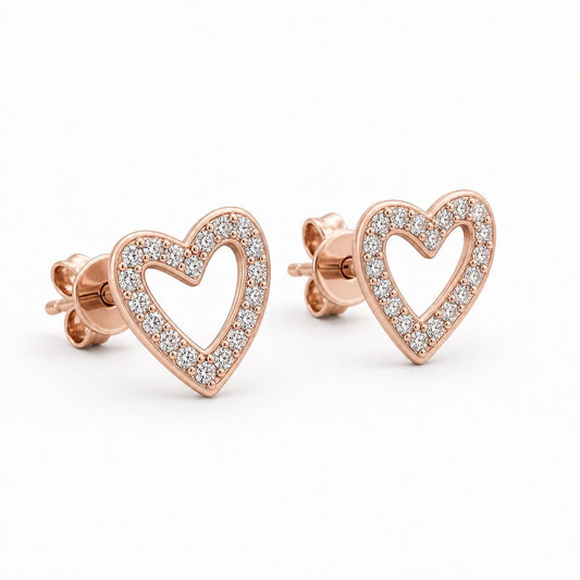 Rose Gold Amora Open Heart Earrings product image 2