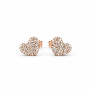 Rose Gold Amora Pave Heart Earrings product image 1