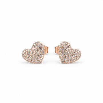 Rose Gold Amora Pave Heart Earrings product image 1