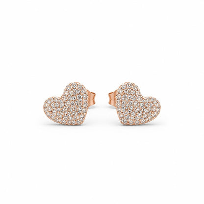 Rose Gold Amora Pave Heart Earrings product image 1